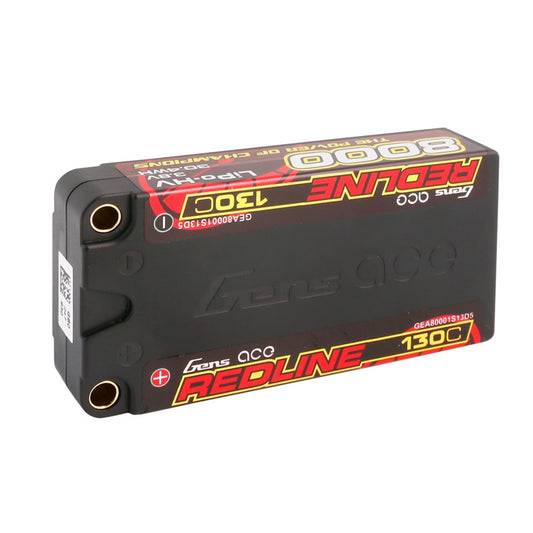 Gens Ace Redline Series 8000mAh 3.8V 140C 1S2P HardCase 65# HV Lipo Battery With 5.0mm Bullet LCG